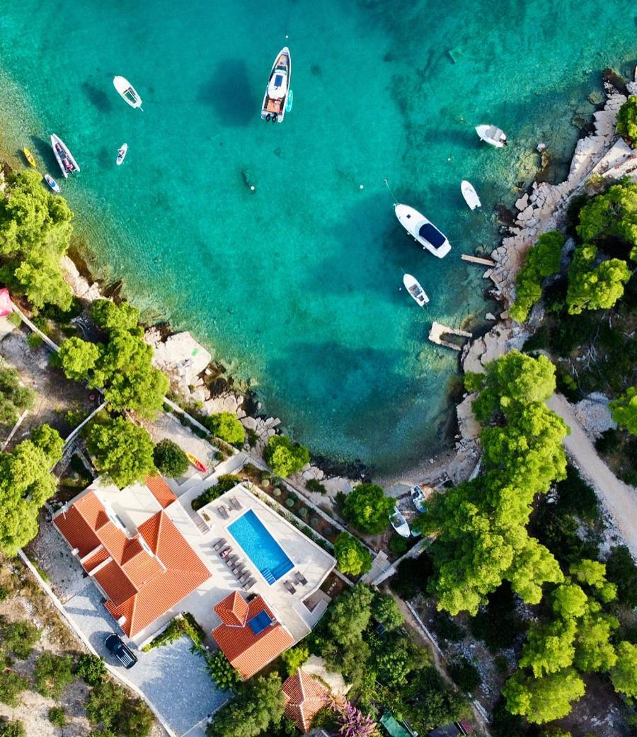 Luxury Villa Kate - In Lucice Bay With Turquoise Sea, Amazing Seaviews, And Heated Pool Milna  Extérieur photo